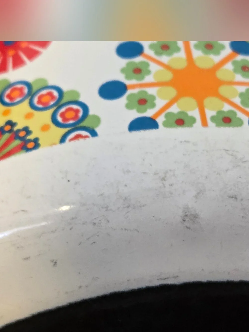 HTF  1970s Flower Power Medallion Enamelware 2 Qt Saucepan With Lid Vintage